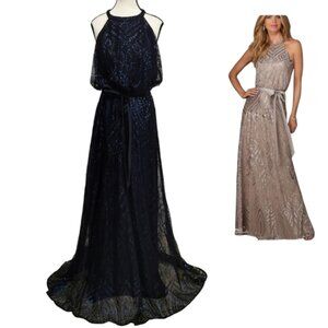 Angelina Faccenda By Madeline Gardner Navy Bridesmaid Prom Dress - Sz M